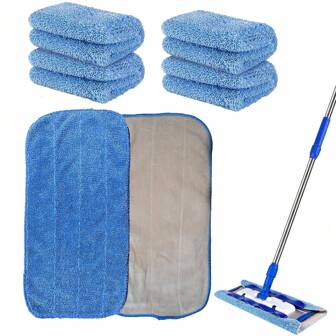 1/4PCS 适用于 MR SIGA 超细纤维拖把垫，适用于清洁硬木、复合板和瓷砖地板，可重复使用和可清洗地板清洁平板拖把垫