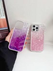 水晶钻镂空心形贝壳图案 iPhone 11 12 13 14 15 16 系列手机壳 - 粉色 - 查看 4