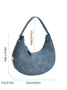 Women's Armpit Bag Crocodile Texture Handbag, Unique Design Versatile Crossbody Bag