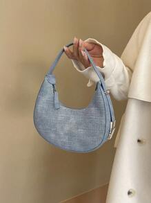 Women's Armpit Bag Crocodile Texture Handbag, Unique Design Versatile Crossbody Bag