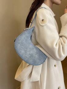 Women's Armpit Bag Crocodile Texture Handbag, Unique Design Versatile Crossbody Bag
