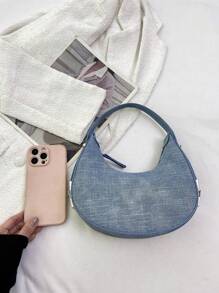 Women's Armpit Bag Crocodile Texture Handbag, Unique Design Versatile Crossbody Bag