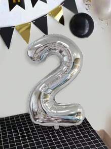 1/2 件黑色数字气球 40 英寸 1-80 尺寸铝膜气球适用于生日派对、周年纪念日等派对室内外装饰,营造派对氛围 - 銀色 - 查看 43