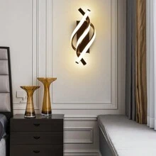 Minimalist Spiral LED Wall Light, 3 Color Changing Wall Sconce For Bedroom, Stairway, Living Room & Entryway - 彩色 - 查看 3