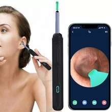 LIPETY Ear Wax Removal Tool With 8pcs Ear Set Ear Cleaner With Camera Earwax Removal Kit With Light Ear Camera With 6 Ear Spoon Ear Cleaner For IOS & Android - Black - View 5