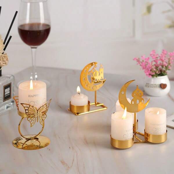 1pc Porta-velas barroco de luxo, adequado como presente para família, amigos, colegas, festa de casamento, dia dos namorados, festival qixi