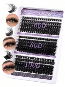 CMAYOME 270/600/640 Pcs Mixed D Curling Eyelash Number Extension Kit Contains 10D+20D+30D+40D/50D +60D+80D+100D DIY Eyelash Extension Artificial Mink Eyelash - Premium D Curling Natural Curling Personal Eyelash Bundle DIY Eyelash Extension - Reusable, Lightweight, Easy To Apply, Reusable, A Non-Irritating Gift For A Loved One Lash Clusters, Eyelash Clusters, Individual Eyelashes, Lashes, Fake Lashes