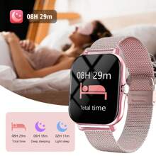 Smart Watch,Multifunctional Sports Smartwatch For Men And Women, With Call & Message Notifications, Customizable Watch Faces, Multiple Sports Modes, Compatible With Android & IOS - pink-two straps - 查看 9