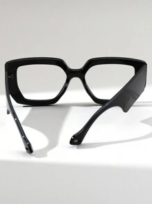 1 pièce Lunettes carrées vintage imprimé léopard pour femmes, sans ordonnance, convient comme accessoire quotidien, pour le shopping, la photographie