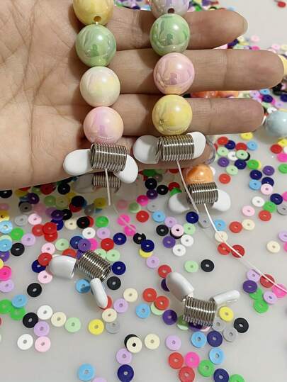 2pcs Iron Beading Stopper Springs, Casual Twist Design, DIY Jewelry Anti-Drop Spring Coil For Beads Securing, No Power Supply Needed