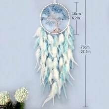1pc Crystal Stone Life Tree Dream Catcher Wind Chime, Handmade Woven Crafts, Nordic Ins Decor Wall Hanging Room Decor Bedroom Decor Home Decor Wall Decor