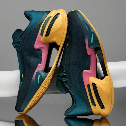 Basketball Shoes For Men/Women, Hollow Outsole Anti-Slip Shock Absorption, Knitted Mesh Upper Fashionable & Breathable, Suitable For Running, Basketball Training And Matches