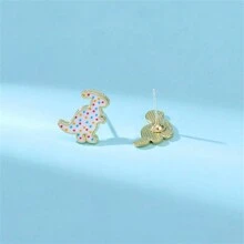 Aretes de dinosaurios lindos, pendientes con esmalte, joyería diaria, regalo para amigos, refinamiento de moda