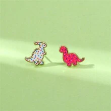 Aretes de dinosaurios lindos, pendientes con esmalte, joyería diaria, regalo para amigos, refinamiento de moda