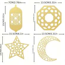 1pc Festival Decoration Hanging Banner With Moon And Star Motifs, Paper Garland Decor For Party, Indoor/Outdoor Home Decorations Birthday Decorations Party Decorations Backdrop Wedding Decor E-I-D