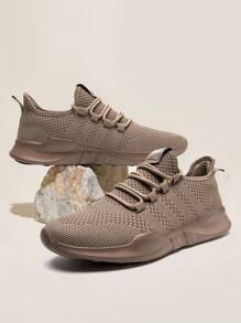 Men's Outdoor Fashionable Road Running Shoes Lightweight Fitness Shoes Breathable And Comfortable Sports Shoes Anti Slip Casual Shoes - 棕色 - 查看 3
