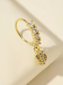 1 件长款金色流苏鼻环，女士日常佩戴 - 金色 - 查看 4