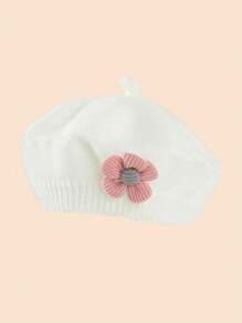 1 Pieza Lindo Boina para niños y niñas de 0-6 años, unicolor, flor, apta para uso diario en otoño e invierno, mantiene cálido a los niños