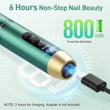 Portable Electric Nail Drill,Manicure And Pedicure Set Kit,Which Combines Functions Of Nail File And Nail Polisher,Wide Range Of Sanding Accessories,Dark Or Deep Green