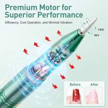 Portable Electric Nail Drill,Manicure And Pedicure Set Kit,Which Combines Functions Of Nail File And Nail Polisher,Wide Range Of Sanding Accessories,Dark Or Deep Green