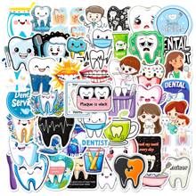 50Pcs Dental Stickers, Cartoon Dentist And Tooth Stickers Bulk For Teens Adults, Vinyl Waterproof Sticker Pack For Water Bottle Scrapbook Journal Notebook Laptop Decoration, School Supplies,Back To School
