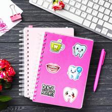 50Pcs Dental Stickers, Cartoon Dentist And Tooth Stickers Bulk For Teens Adults, Vinyl Waterproof Sticker Pack For Water Bottle Scrapbook Journal Notebook Laptop Decoration, School Supplies,Back To School