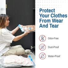 Variety Spacesaver Space Bags Vacuum Storage BagsSave 80% On Clothes Storage Space - Vacuum Seal Bags For Clothing, Comforters, Etc - Compression Seal For Closet Storage. Pump For Travel - Clear - View 4