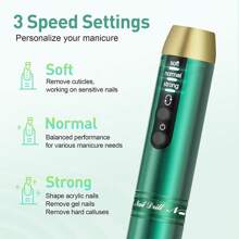 Portable Electric Nail Drill,Manicure And Pedicure Set Kit,Which Combines Functions Of Nail File And Nail Polisher,Wide Range Of Sanding Accessories,Dark Or Deep Green