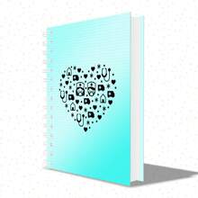 Notebook Pocket Student Notes Nursing Technical Course Manual Blue Heart Cover Notebook Guide
