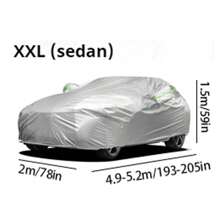 Thicker 190T Silver Coated Waterproof And Dustproof Car Cover With Reflective Strip, Full Car Protection Against Sun And Rain