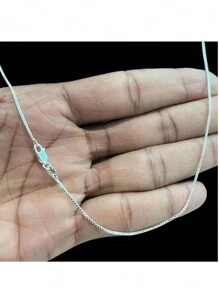 Men's Venetian Silver Cord Chain 1.2mm 925 Silver Plated + Cross Pendant Plate - Mảng BẠC CORT VENNEZIANA BẠC - Xem 4