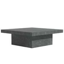 Galano Carmelo 35.4 In. Square Wood Top Coffee Table, Modern Coffee Table For Living Room  (12.2" H X 35.4" W X 35.4" D) - 水泥灰 - 查看 3