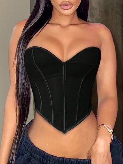 Apperloth A Hanky Hem Lace-Up Back Overbust Corset Edgy Sexy Music Festival
