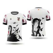 Japan T-Shirt, Itachi  Renegade  Anime Soccer National Team, Round Neck, Printed, White, Adult/Children's Size - 白色 - 查看 1
