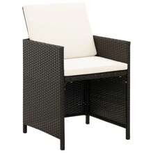 VidaXL 4-Piece Garden Chair And Stool Set Poly Rattan Black - Black - View 2
