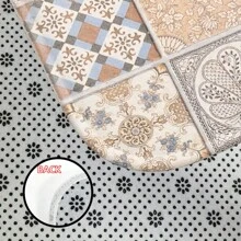 1 pieza Felpudo para el hogar, habitación, baño, antideslizante, para decoración de cocina, juego de baño, superficie suave y mullida, alfombra anti-fatiga, estampado floral geométrico vintage, estilo bohemio y minimalista clásico, cómodo, alivia la fatiga de los pies, regalo de San Valentín para mujer, cumpleaños, novio, novia, decoración de baño, alfombra de piso, alfombra de exterior, felpudo de puerta, accesorios de baño de verano, de vuelta a la escuela