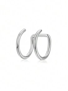CIZME 1PC Silver Ear Cuff Earrings For Women,Ear Cuff Non Piercing Cartilage Clip Cuff Earrings Fake Earrings,Ear Cuffs For Women Non Piercing Silver Cuff Earrings, Clip On Cartilage Wrap Earring Adjustable Earrings Set, Hypoallergenic Fake Earrings,Clip On Cartilage Earrings For Sensitive Ears,Silver Ear Wrap Earrings For Helix Cartilage - Silver - View 21