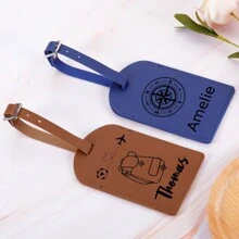 个性化行李牌、皮革登机牌、新娘结婚礼物、派对礼物、定制旅行配件、情侣行李牌、旅行度假 - 彩色 - 查看 6