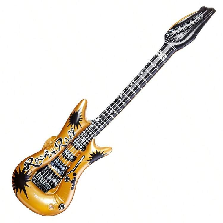 Inflatable Rock Band Props Set: Guitar, Saxophone, Mic, Keyboard - 80s 90s Retro Party Decorations For Theme Parties, Festivals, Events & Photo Booth Backgrounds - Multicolor - View 20