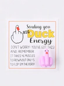 1pc Mini Middle Finger Duck Card Gift Christmas Halloween Decoration Handmade Gift Bag For Loved Ones And Friends