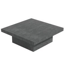 Galano Carmelo 35.4 In. Square Wood Top Coffee Table, Modern Coffee Table For Living Room  (12.2" H X 35.4" W X 35.4" D) - 水泥灰 - 查看 4