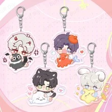 1个可爱卡通游戏人物亚克力钥匙扣，龙虾扣设计，适合收藏家、生日礼物、汽车配件、包包挂饰、背包挂件，也适合学校、哥特风、Y2K风格、万圣节、教师节、圣诞节等场合，可作为礼物赠送。另有带证件夹的挂绳，可作为汽车配件、包包挂饰，送给朋友或姐妹。 - 無色 - 查看 8