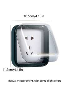 1pc Modern Simple Outlet Waterproof Dustproof Box Self-Adhesive Wall-Mounted Switch Protection Cover, Household Wall Socket Protection Case Anti-Electric Shock Frame For Kitchen & Bathroom