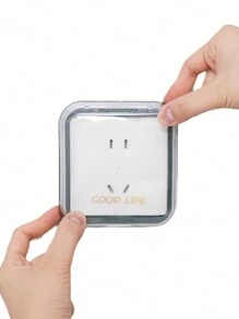 1pc Modern Simple Outlet Waterproof Dustproof Box Self-Adhesive Wall-Mounted Switch Protection Cover, Household Wall Socket Protection Case Anti-Electric Shock Frame For Kitchen & Bathroom
