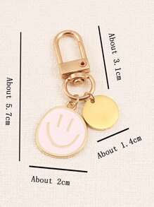 Customized Metal Keychains, Unique Creative Asymmetric Funny Face Pendant, Engraved Name/Slogan/Location/Date, Suitable For Birthday, Family Gathering, Valentine's Day, Parent-Child, Couple, Anniversary Celebration, Gifts For Mom, Dad, Boyfriend, Girlfriend