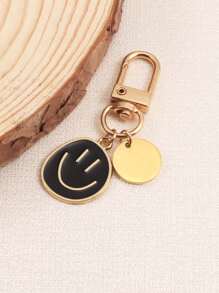 Customized Metal Keychains, Unique Creative Asymmetric Funny Face Pendant, Engraved Name/Slogan/Location/Date, Suitable For Birthday, Family Gathering, Valentine's Day, Parent-Child, Couple, Anniversary Celebration, Gifts For Mom, Dad, Boyfriend, Girlfriend