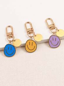 Customized Metal Keychains, Unique Creative Asymmetric Funny Face Pendant, Engraved Name/Slogan/Location/Date, Suitable For Birthday, Family Gathering, Valentine's Day, Parent-Child, Couple, Anniversary Celebration, Gifts For Mom, Dad, Boyfriend, Girlfriend