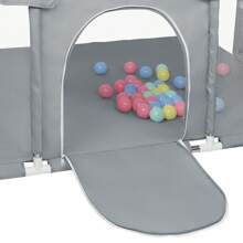 Bed Rail, Playpen 180 X 120 X 66 Cm With 50 Ocean Balls, Play Area With Football Goal And Basketball Hoop - Màu xám đen - Xem 9