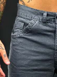 TWILL BERMUDA SHORTS WITH WATCH POCKET 100% COTTON - 淺灰色 - 查看 3