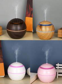 USB Powered Mist Humidifier, Circular Wood Grain Creative Humidifier, Compact Home & Car Portable Moisturizing Device, Valentine's Day Gift